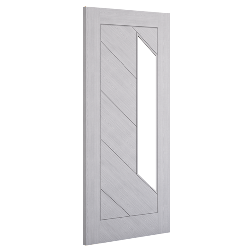 Deanta Internal Torino Light Grey Ash Prefinished Glazed Fire Door FD30