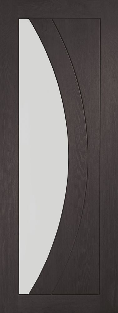 Internal Mode Umber Grey Laminate Salerno Door With Clear Glass