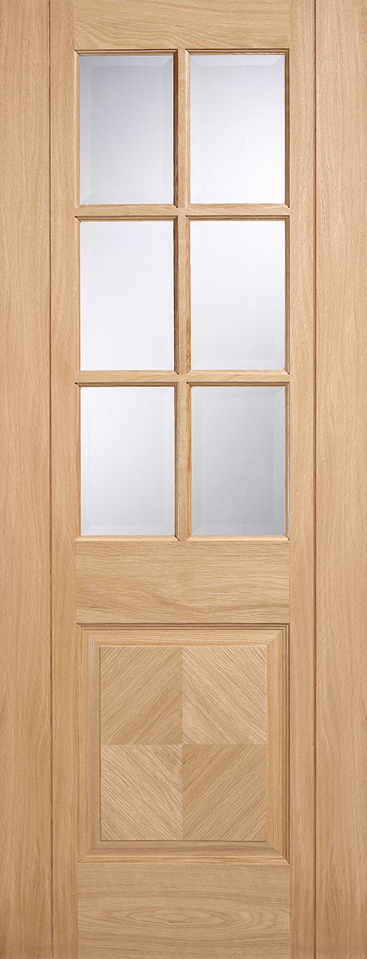 Internal Oak Barcelona 6 Light Glazed Door Pre-Finished