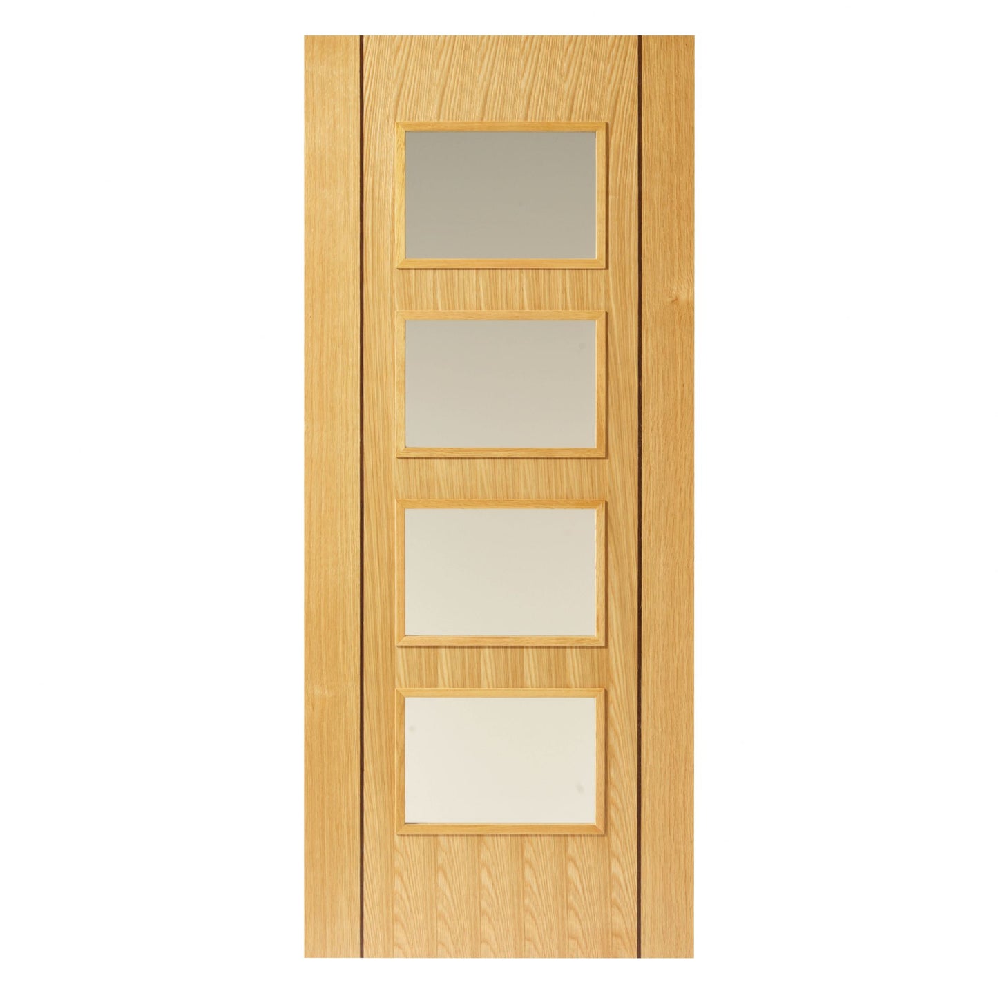 Internal Oak Blenheim Clear Glazed Fire Door Prefinished