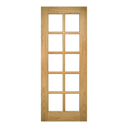 Deanta Internal Oak Bristol Glazed 10L Door Bevelled Glass