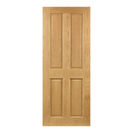 Deanta Internal Oak Bury 4 Panel Fire Rated Door FD30 Fully Finished