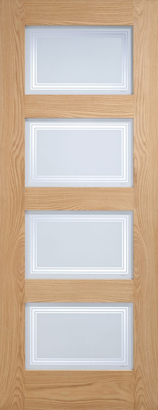 Internal Oak Contemporary Silkscreen Glazed Door