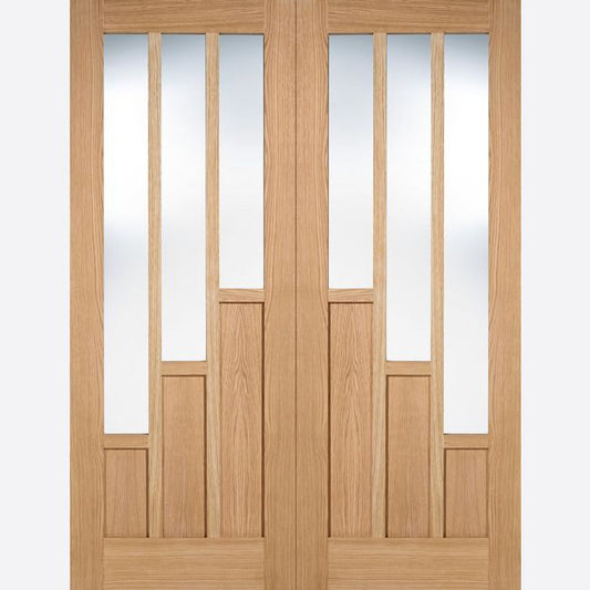 Internal Oak Coventry Clear Glazed Pair Of Doors