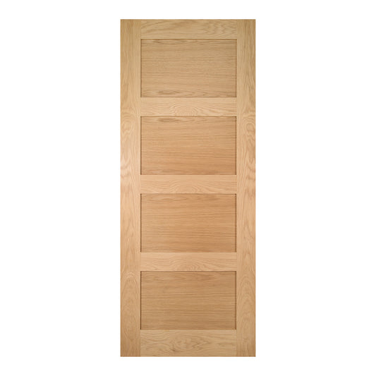 Deanta Internal Oak Coventry Shaker 4 Panel Fire Door Fully Finished FD30