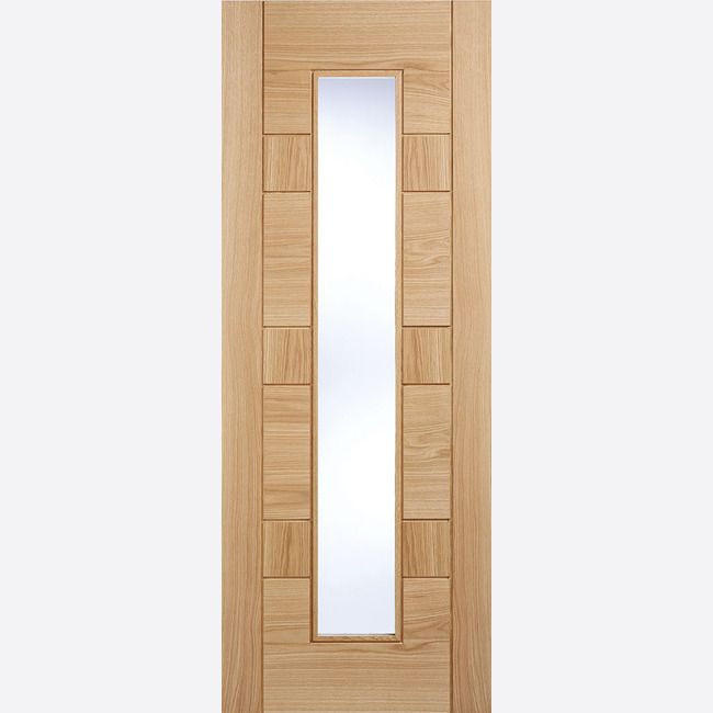 Internal Oak Edmonton Glazed Door With Clear Glass