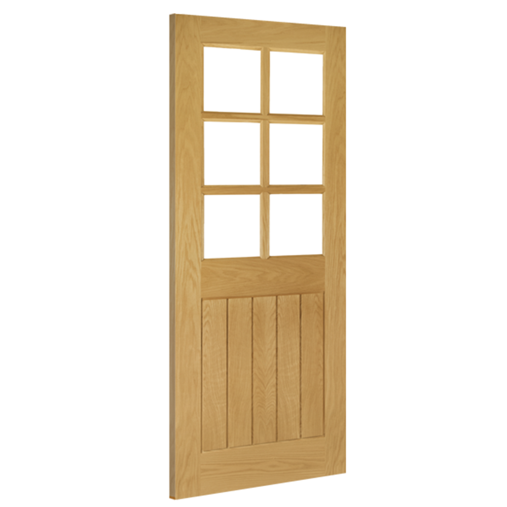 Deanta Internal Oak Ely 6L Clear Glazed Door Cottage Style Fully Finished