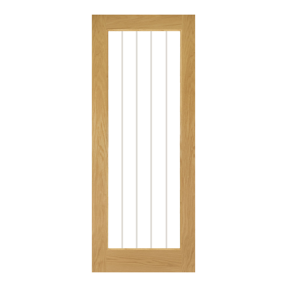 Deanta Internal Oak Ely Fully Glazed Door 1L