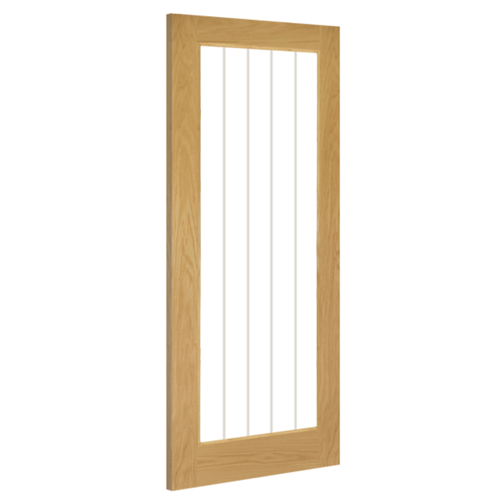 Deanta Internal Oak Ely Fully Glazed Door 1L