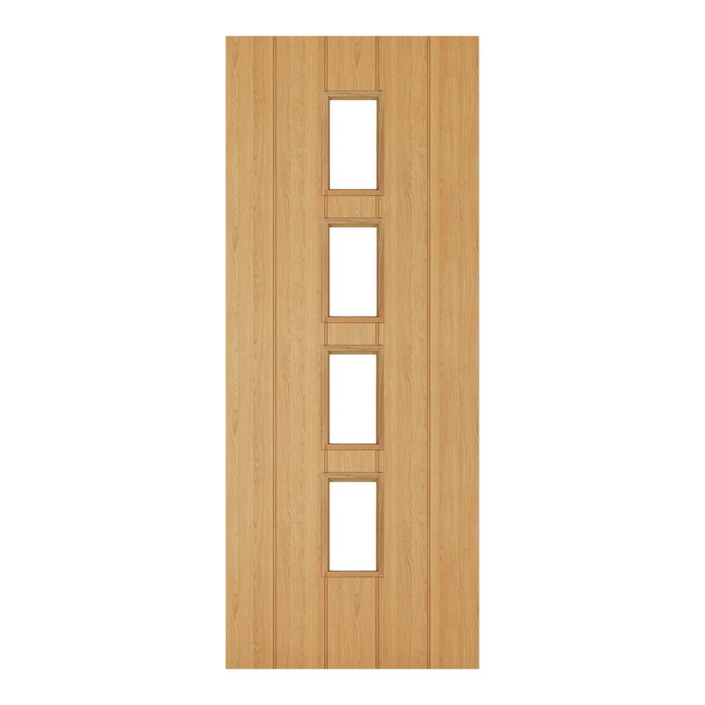 Deanta Internal Oak Galway Clear Glazed Door 4 Light