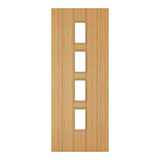 Deanta Internal Oak Galway Clear Glazed Door 4 Light