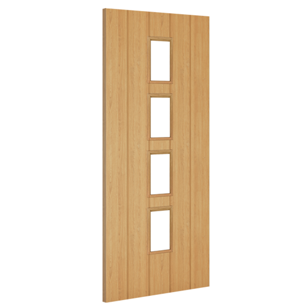 Deanta Internal Oak Galway Clear Glazed Door 4 Light