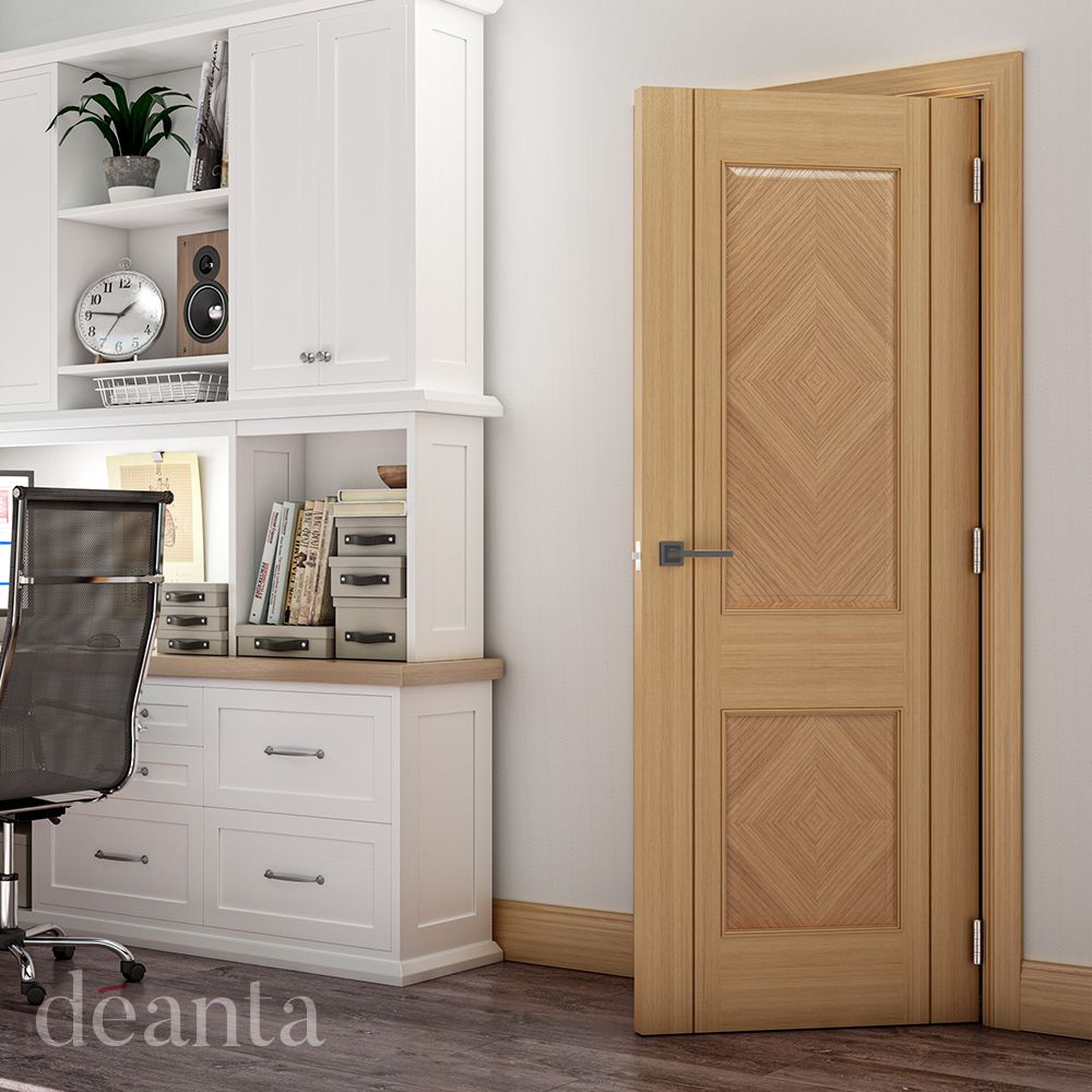 Deanta Internal Oak Kensington Fully Finished 2 Panel Door