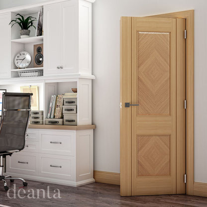 Deanta Internal Oak Kensington Fully Finished 2 Panel Door