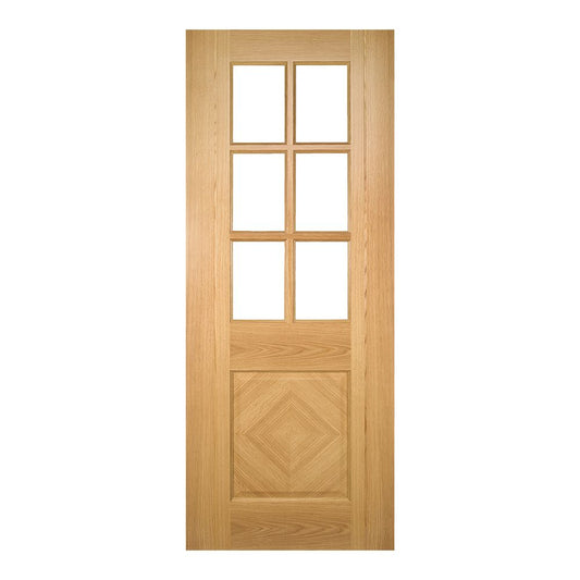 Deanta Internal Oak Kensington Fully Finished 6L Glazed Door