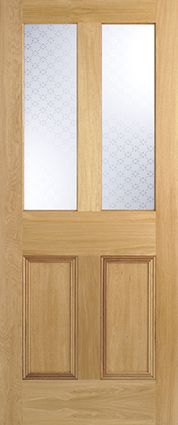 Internal Oak Malton 2L Silkscreen Glazed Door