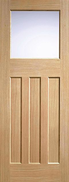 Internal Oak DX 30s Style Frosted Glazed Door