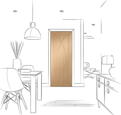 Internal Oak Pesaro Door Panelled Pre-Finished