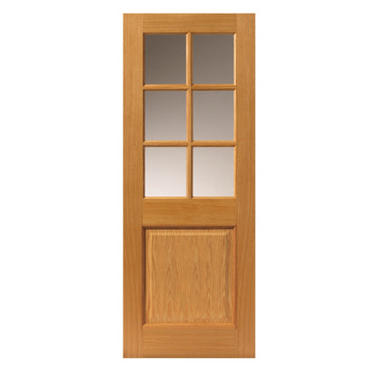 Internal Oak Arden Clear Glazed 6L Door Prefinished