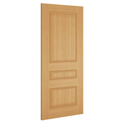 Deanta Internal Oak Windsor 3 Panel Fire Door FD30 Fully Finished