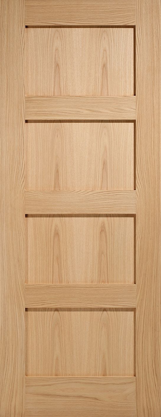 Internal Oak Shaker 4 Panel Door Fully Finished