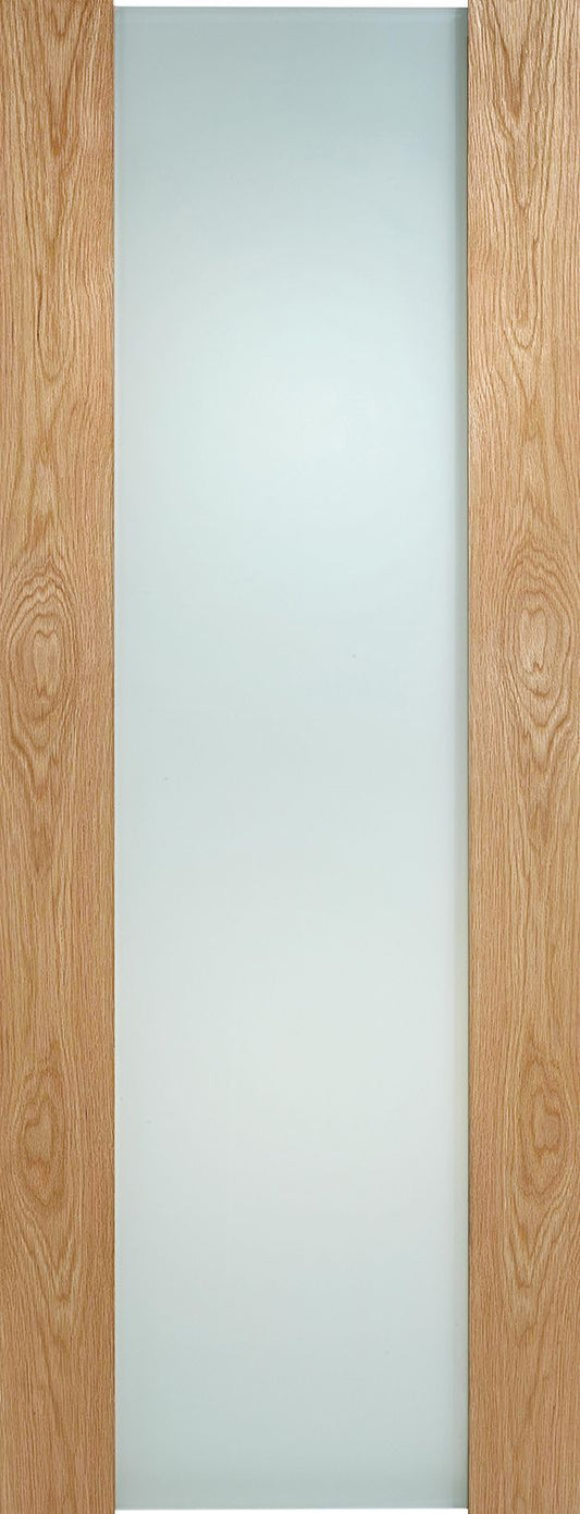 Internal Oak Toronto Pre-Finished Door With Frosted Glass