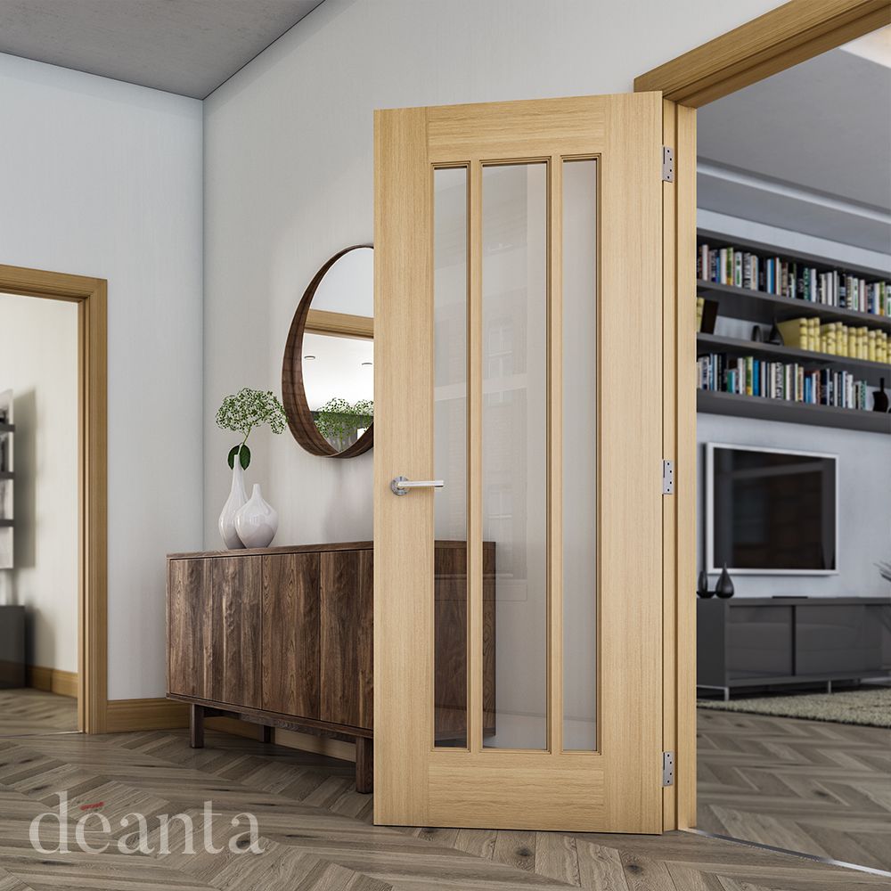 Deanta Internal Oak Norwich Glazed Door Clear Glass