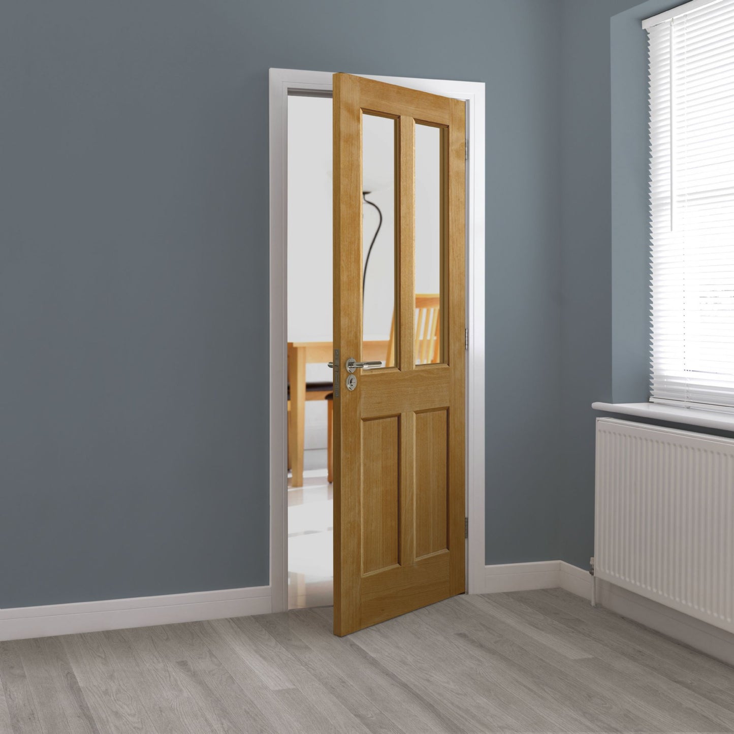 Internal Oak Severn Glazed 2L Shaker Door Flat Panels