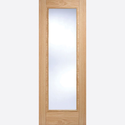 Internal Oak Vancouver Clear Glazed Door Pattern 10 Fire Rated FD30