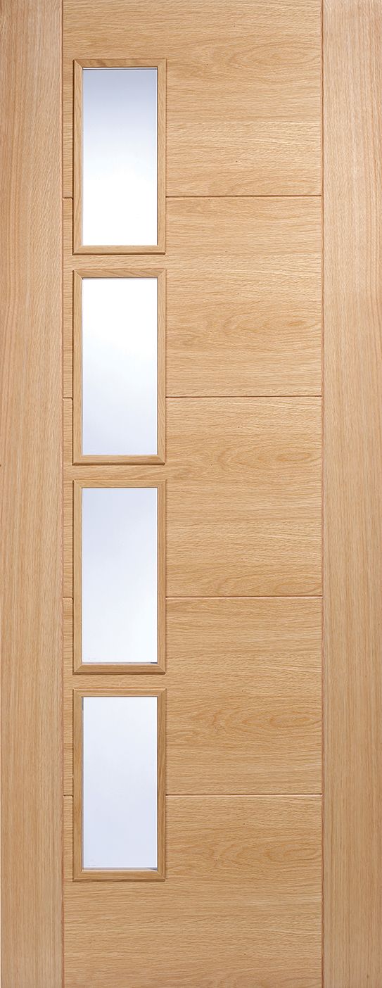 Internal Oak Vancouver Glazed Door With Offset Glazing Panels