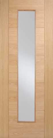 Internal Oak Vancouver Glazed Door With Long 1 Light Glass Panel