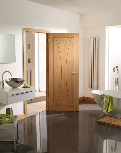 Internal Oak Verona Fire Door Panelled FD30