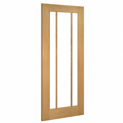 Internal Oak Lincoln Glazed Door 3 Light Clear Glass