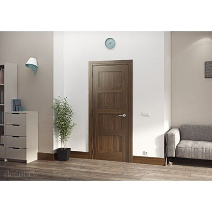 Deanta Internal Walnut Coventry Door Pre-Finished Shaker 4 Panel