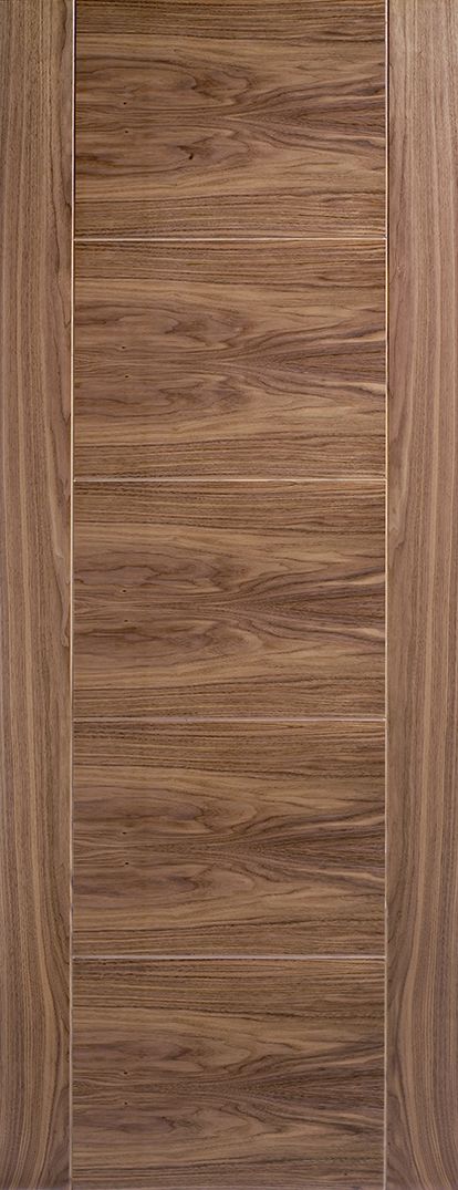 Internal Walnut Vancouver 5 Panel Door Fully Finished