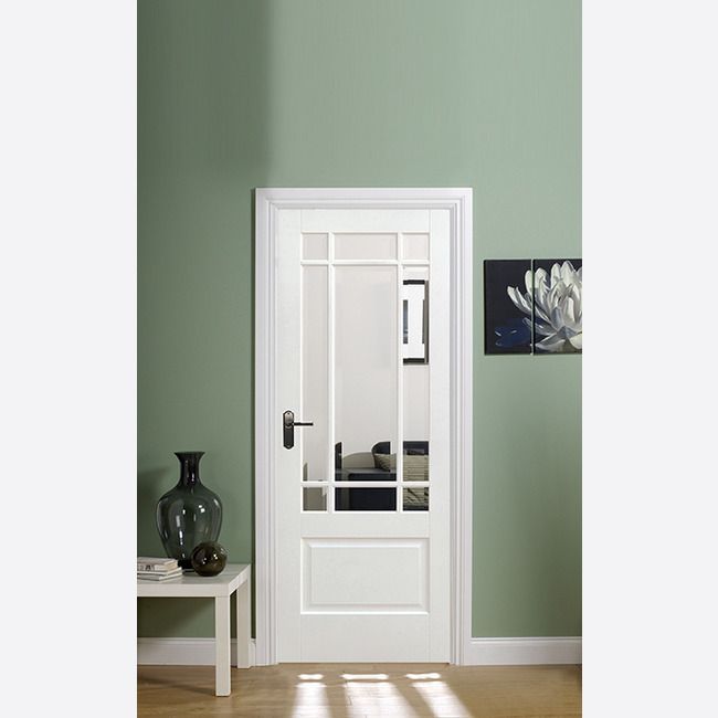 Internal White Downham Glazed Door With Clear Bevelled Glass