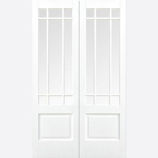 Internal White Downham Pair Of Glazed 9L Doors