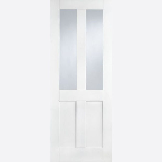 Internal White London Glazed Shaker Door With Clear Glass