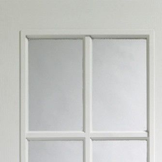 Internal White Pre-Finished Rebated Portobello Pair Doors With Clear Glass