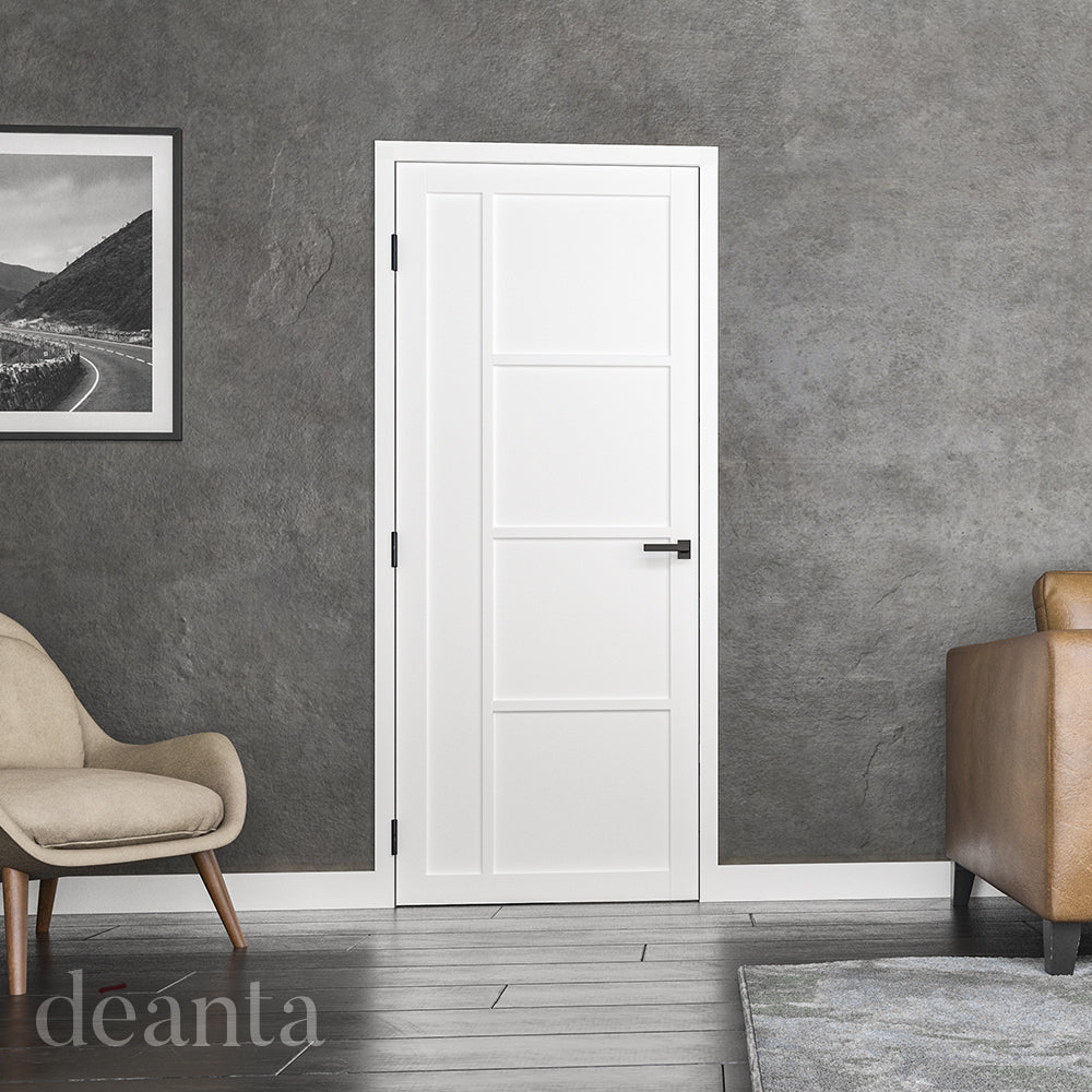 Deanta Internal White Primed Brixton Panel Door