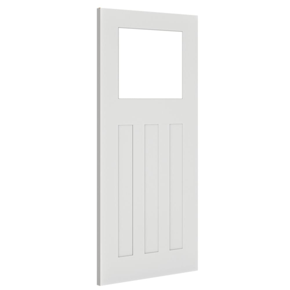 Deanta Internal White Primed Cambridge Door Glazed With Clear Glass