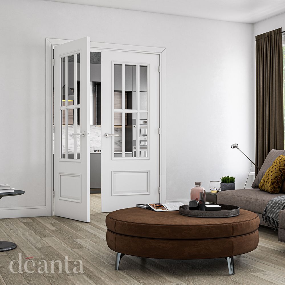 Deanta Internal White Primed Canterbury Clear Glazed Door