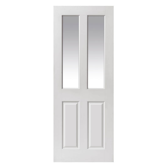 Internal White Primed Canterbury Smooth 2 Light Clear Glazed Door