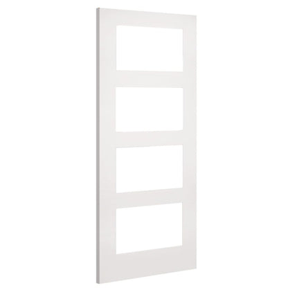 Deanta Internal White Primed Coventry Shaker Clear Glazed Fire Door