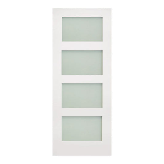 Deanta Internal White Coventry Shaker Frosted Glazed Door Primed