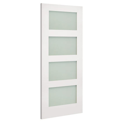 Deanta Internal White Coventry Shaker Frosted Glazed Door Primed