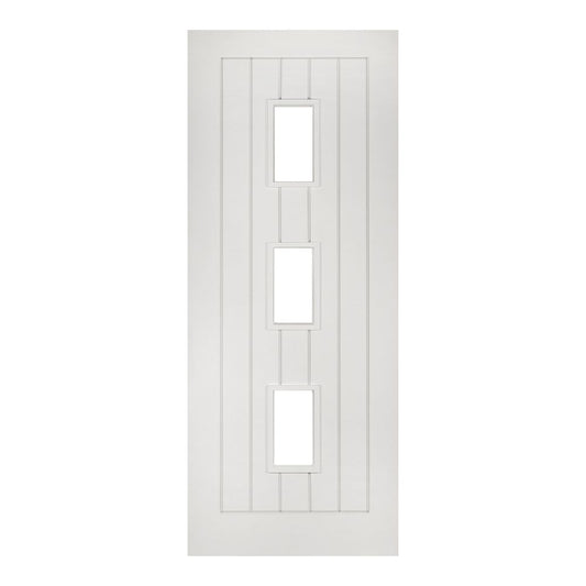 Deanta Internal White Primed Ely 3L Glazed Fire Door FD30