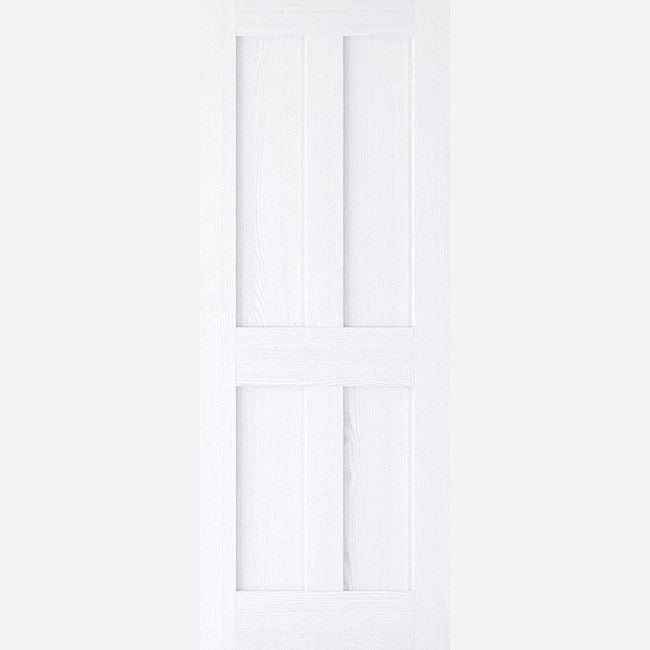 Internal White Primed London 4 Panel Shaker Flat Panel Door