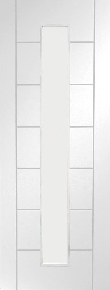 Internal White Primed Palermo Door With 1 Light Clear Glass