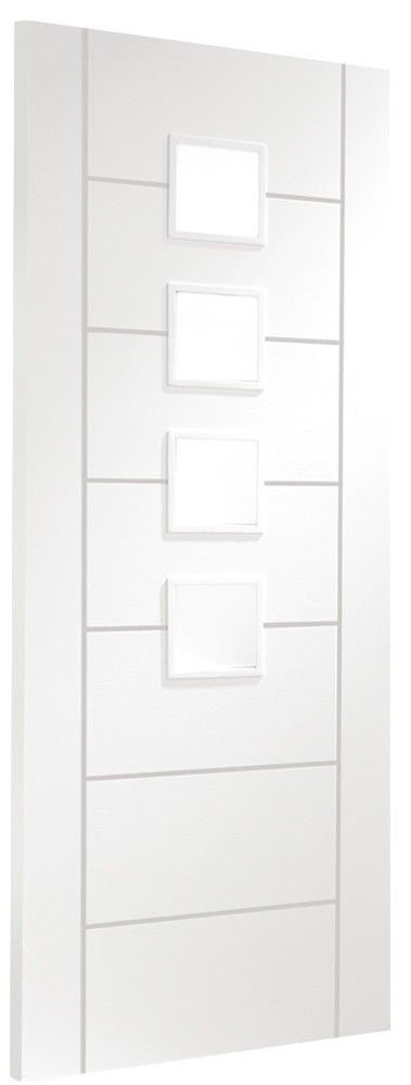 Internal White Primed Palermo Door With Obscure Glass